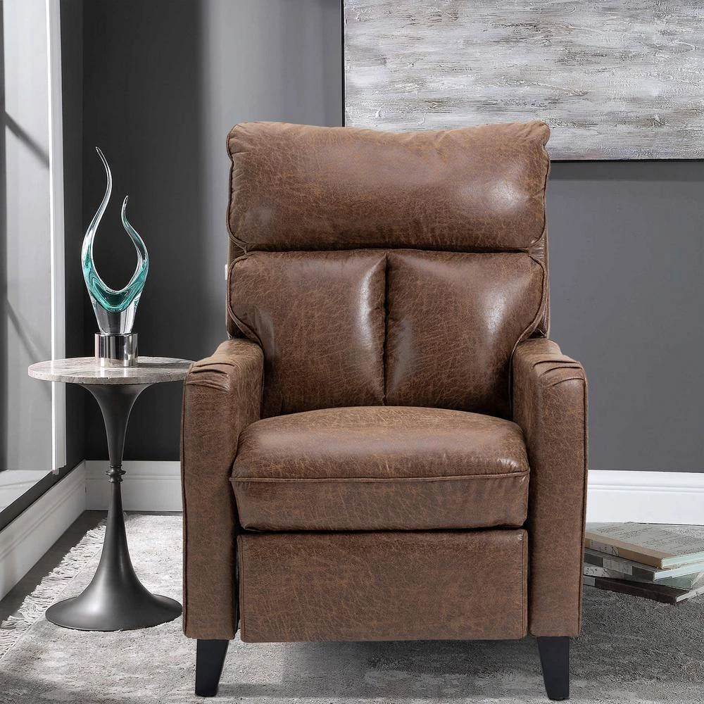 Contemporary Brown Manual Glider Club Microfiber Recliner With 1 Position by sumyeg 4 Contemporary Brown Manual Glider Club Microfiber Recliner With 1 Position by sumyeg - Image 2