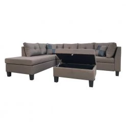 79.6 in. Width 3-Piece Linen Left Facing Loveseat Sectional Sofa in Brown With Ottoman by sumyeg 11 79.6 in. Width 3-Piece Linen Left Facing Loveseat Sectional Sofa in Brown With Ottoman by sumyeg -Cheap sumyeg Store brown sumyeg sectional sofas sy w03030 4f 1000