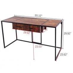 55 in. Rectangle Brown Modern Wood Writing Desk 2-Drawer Computer Desk with Storage by sumyeg 14 55 in. Rectangle Brown Modern Wood Writing Desk 2-Drawer Computer Desk with Storage by sumyeg -Cheap sumyeg Store brown sumyeg writing desks su cd 057 44 1000