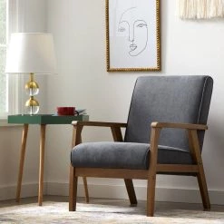 Lara Charcoal Polyseter Upholstered Exposed Arm Wood Accent Chair by Brookside 18 Lara Charcoal Polyseter Upholstered Exposed Arm Wood Accent Chair by Brookside -Cheap sumyeg Store charcoal brookside accent chairs bs0006chr00ch fa 1000