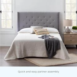 Eva Charcoal King Upholstered Wingback Headboard by Brookside 16 Eva Charcoal King Upholstered Wingback Headboard by Brookside -Cheap sumyeg Store charcoal brookside headboards bskk0404chuhb 44 1000