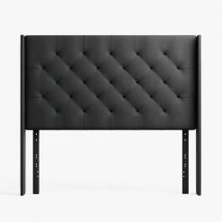 Eva Charcoal King Upholstered Wingback Headboard by Brookside