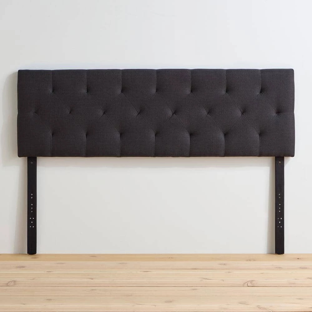 Kaylee Adjustable Charcoal King/Cal King Upholstered Low Profile Headboard with Diamond Tufting by Brookside 14 Kaylee Adjustable Charcoal King/Cal King Upholstered Low Profile Headboard with Diamond Tufting by Brookside - Image 12