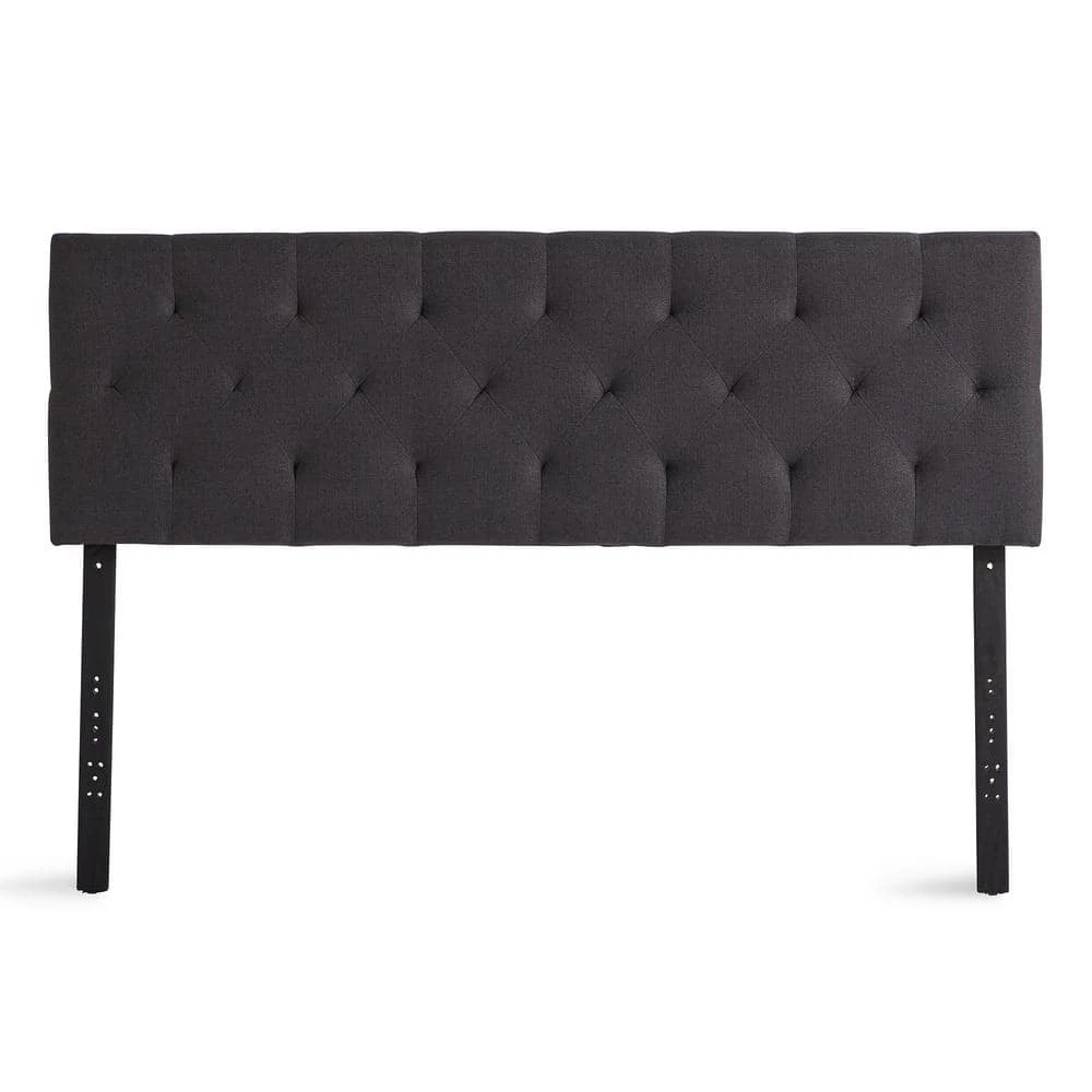 Kaylee Adjustable Charcoal King/Cal King Upholstered Low Profile Headboard with Diamond Tufting by Brookside 4 Kaylee Adjustable Charcoal King/Cal King Upholstered Low Profile Headboard with Diamond Tufting by Brookside - Image 2