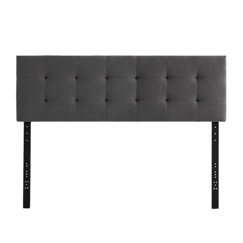 Alex 62.2 in. W Charcoal Upholstered Queen Square-Tufted with 2-Dual USB Ports Headboard by Brookside 6 Alex 62.2 in. W Charcoal Upholstered Queen Square-Tufted with 2-Dual USB Ports Headboard by Brookside - Image 4