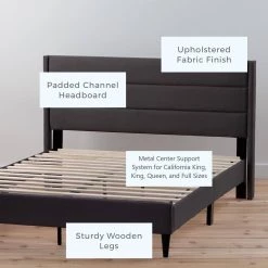 Amelia Upholstered Charcoal Queen Bed with Horizontal Channels by Brookside 18 Amelia Upholstered Charcoal Queen Bed with Horizontal Channels by Brookside -Cheap sumyeg Store charcoal brookside platform beds bs0006ubdqqch c3 1000