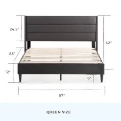 Amelia Upholstered Charcoal Queen Bed with Horizontal Channels by Brookside 24 Amelia Upholstered Charcoal Queen Bed with Horizontal Channels by Brookside -Cheap sumyeg Store charcoal brookside platform beds bs0006ubdqqch d4 1000