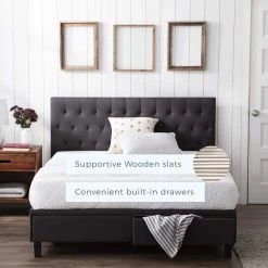 Anna Upholstered Charcoal Queen Bed with Drawers by Brookside 18 Anna Upholstered Charcoal Queen Bed with Drawers by Brookside -Cheap sumyeg Store charcoal brookside platform beds bsqqch04d2sb a0 1000