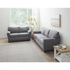 Abby 88 in. Charcoal Polyester Upholstered 3-Seater Rolled Arm Sofa by Brookside 27 Abby 88 in. Charcoal Polyester Upholstered 3-Seater Rolled Arm Sofa by Brookside -Cheap sumyeg Store charcoal brookside sofas couches bs0004sof00ch 31 1000