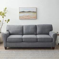 Abby 88 in. Charcoal Polyester Upholstered 3-Seater Rolled Arm Sofa by Brookside 17 Abby 88 in. Charcoal Polyester Upholstered 3-Seater Rolled Arm Sofa by Brookside -Cheap sumyeg Store charcoal brookside sofas couches bs0004sof00ch 40 1000