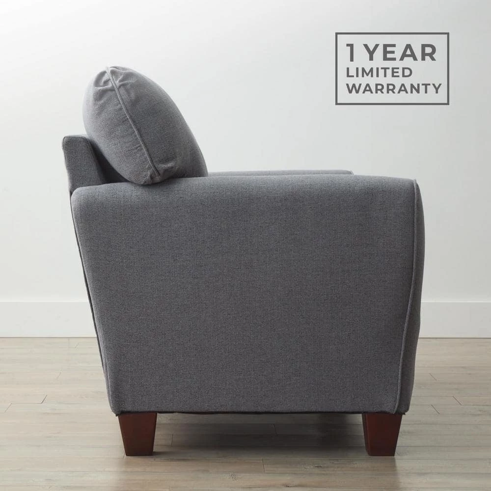 Abby 88 in. Charcoal Polyester Upholstered 3-Seater Rolled Arm Sofa by Brookside 13 Abby 88 in. Charcoal Polyester Upholstered 3-Seater Rolled Arm Sofa by Brookside - Image 11