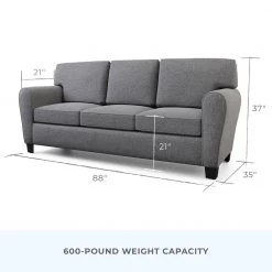 Abby 88 in. Charcoal Polyester Upholstered 3-Seater Rolled Arm Sofa by Brookside 18 Abby 88 in. Charcoal Polyester Upholstered 3-Seater Rolled Arm Sofa by Brookside -Cheap sumyeg Store charcoal brookside sofas couches bs0004sof00ch a0 1000