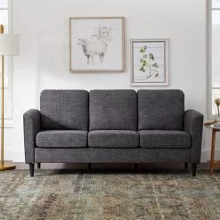 Clara 72.83 in. Charcoal Polyester Upholstered 3-Seater Curved Arm Sofa by Brookside 23 Clara 72.83 in. Charcoal Polyester Upholstered 3-Seater Curved Arm Sofa by Brookside -Cheap sumyeg Store charcoal brookside sofas couches bs0009sof00ch 31 1000