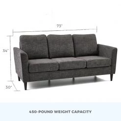 Clara 72.83 in. Charcoal Polyester Upholstered 3-Seater Curved Arm Sofa by Brookside 17 Clara 72.83 in. Charcoal Polyester Upholstered 3-Seater Curved Arm Sofa by Brookside -Cheap sumyeg Store charcoal brookside sofas couches bs0009sof00ch 4f 1000