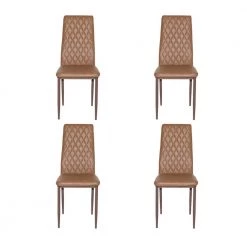 Retro Style Coffee Leather Dining Chair Hotel Accent Chair Arm Chair(Set of 4) by sumyeg