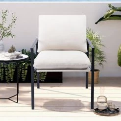 Cream Metal Frame Linen Accent Chair with Thick Padded Backrest and Seat Cushion by Polibi 21 Cream Metal Frame Linen Accent Chair with Thick Padded Backrest and Seat Cushion by Polibi -Cheap sumyeg Store cream polibi accent chairs rs mflacc c 31 1000