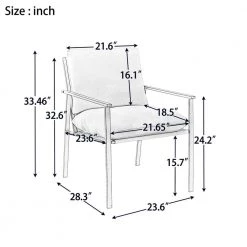 Cream Metal Frame Linen Accent Chair with Thick Padded Backrest and Seat Cushion by Polibi 14 Cream Metal Frame Linen Accent Chair with Thick Padded Backrest and Seat Cushion by Polibi -Cheap sumyeg Store cream polibi accent chairs rs mflacc c 40 1000