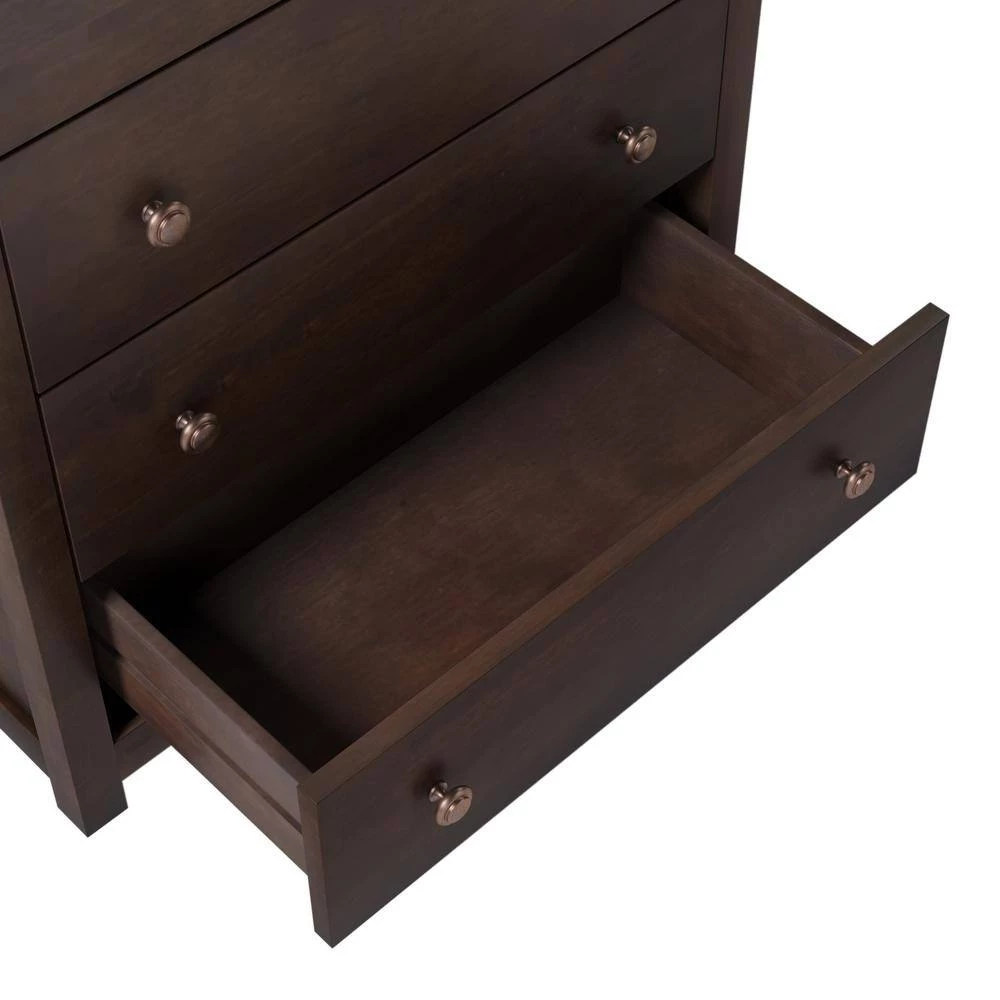 Solid Wood Chest of Drawers in Dark Brown with 5 Drawers(29.00"W x 16.00"D x 45.00"H) by Polibi 9 Solid Wood Chest of Drawers in Dark Brown with 5 Drawers(29.00"W x 16.00"D x 45.00"H) by Polibi - Image 7