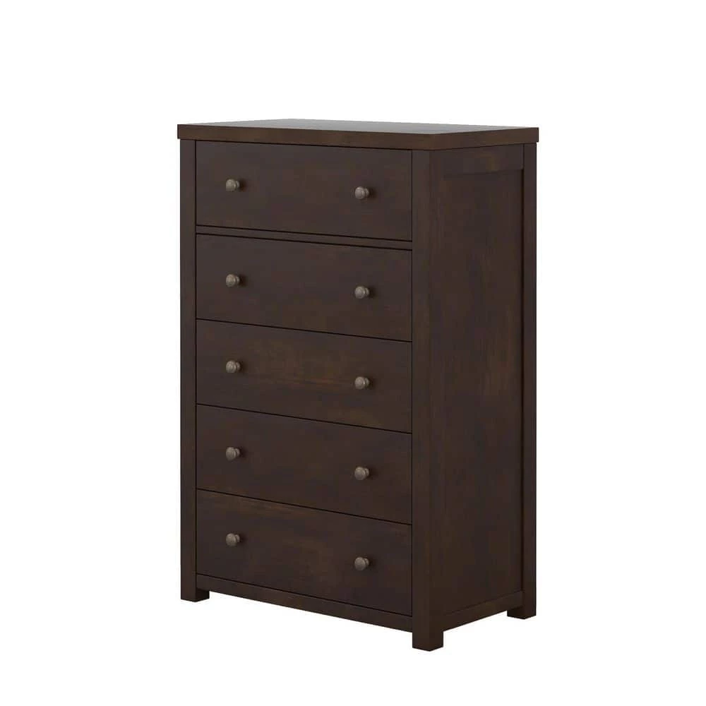 Solid Wood Chest of Drawers in Dark Brown with 5 Drawers(29.00"W x 16.00"D x 45.00"H) by Polibi 8 Solid Wood Chest of Drawers in Dark Brown with 5 Drawers(29.00"W x 16.00"D x 45.00"H) by Polibi - Image 6