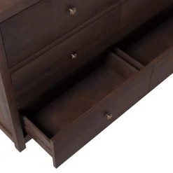 Solid Wood 6 Drawer Double Dresser in Dark Brown (mirror not included) by Polibi -Cheap sumyeg Store dark brown polibi dressers rs sw6ddd 1f 1000