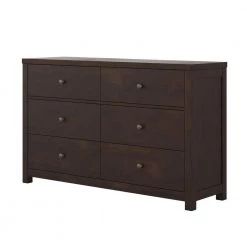 Solid Wood 6 Drawer Double Dresser in Dark Brown (mirror not included) by Polibi -Cheap sumyeg Store dark brown polibi dressers rs sw6ddd 4f 1000