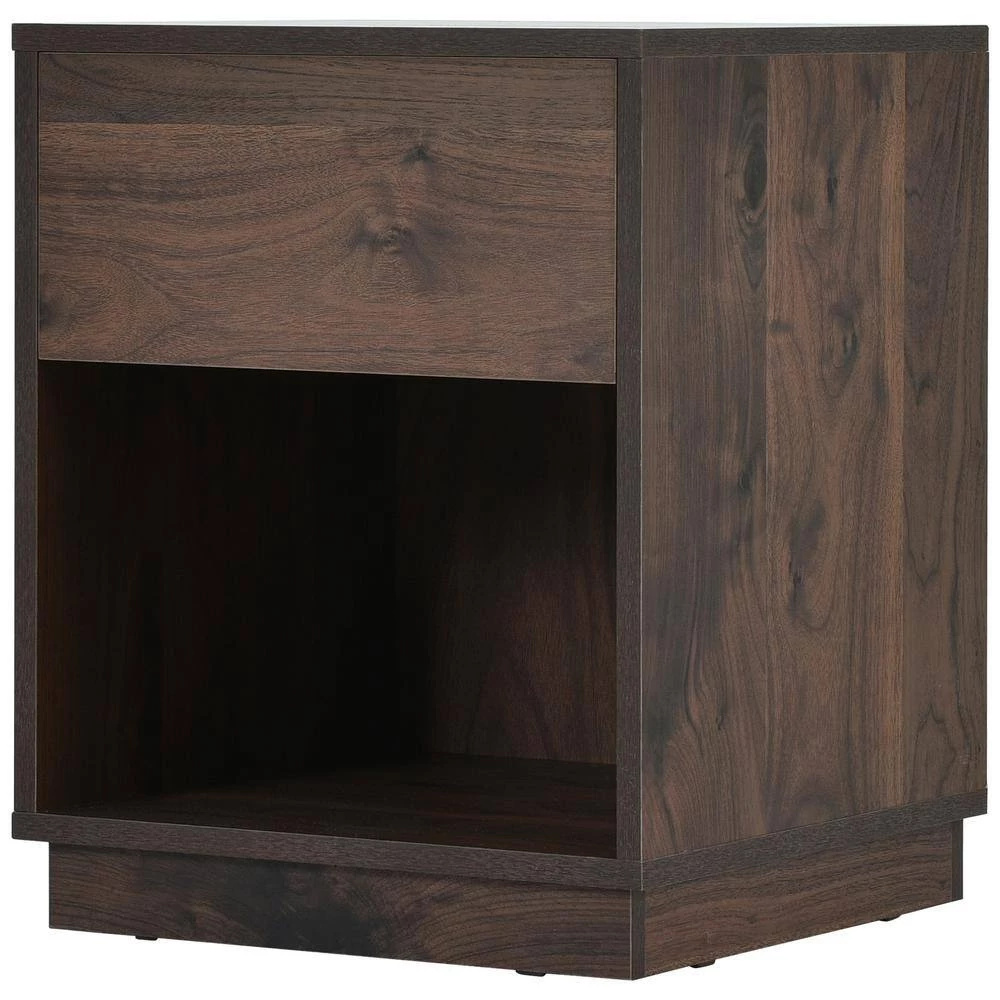 Dark Brown Mid-Century Nightstand End Table Open Storage with One Drawer(15.7"L x 15.3"W x 19.8"H) by Polibi 8 Dark Brown Mid-Century Nightstand End Table Open Storage with One Drawer(15.7"L x 15.3"W x 19.8"H) by Polibi - Image 6