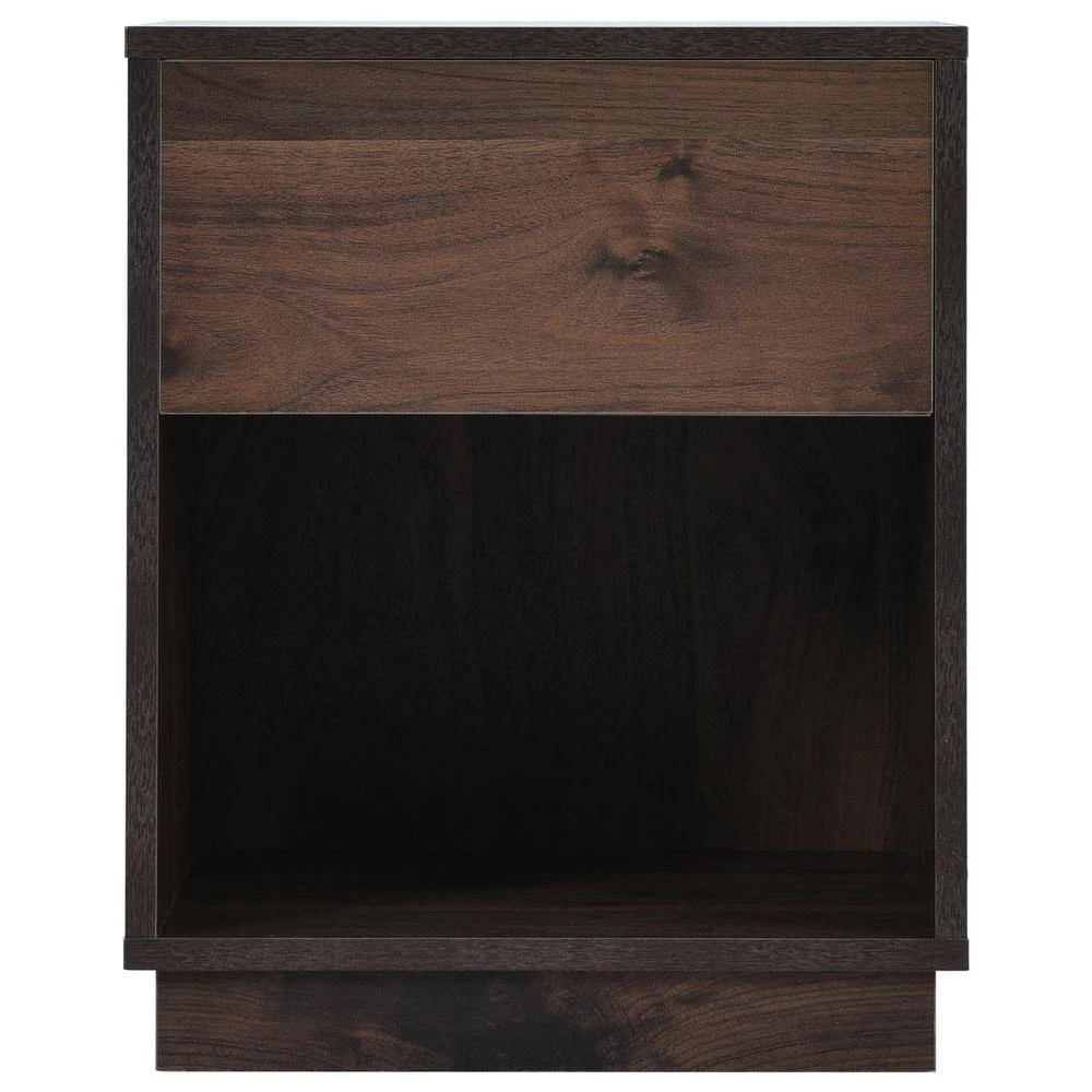 Dark Brown Mid-Century Nightstand End Table Open Storage with One Drawer(15.7"L x 15.3"W x 19.8"H) by Polibi 11 Dark Brown Mid-Century Nightstand End Table Open Storage with One Drawer(15.7"L x 15.3"W x 19.8"H) by Polibi - Image 9