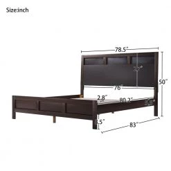 80.00 in. W Dark Brown Classic Wood King Platform Bed by Polibi 10 80.00 in. W Dark Brown Classic Wood King Platform Bed by Polibi -Cheap sumyeg Store dark brown polibi platform beds mb 64wdbpb k 40 1000