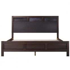 80.00 in. W Dark Brown Classic Wood King Platform Bed by Polibi