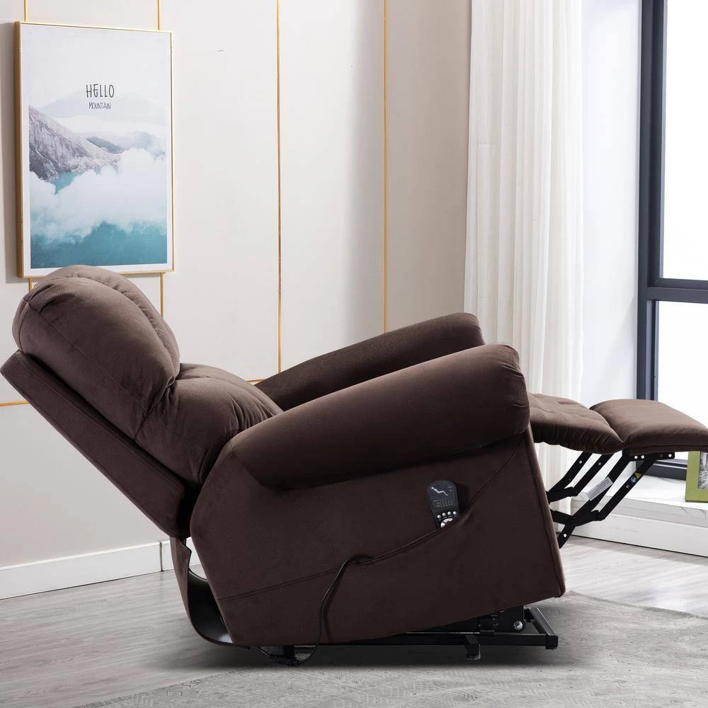 Modern 33.4 in. Dark Brown Power Recline and Li ft. Massage Chair Sofa with Heating by sumyeg 11 Modern 33.4 in. Dark Brown Power Recline and Li ft. Massage Chair Sofa with Heating by sumyeg - Image 9