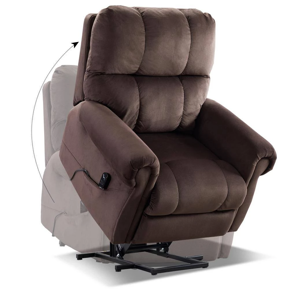 Modern 33.4 in. Dark Brown Power Recline and Li ft. Massage Chair Sofa with Heating by sumyeg 8 Modern 33.4 in. Dark Brown Power Recline and Li ft. Massage Chair Sofa with Heating by sumyeg - Image 6