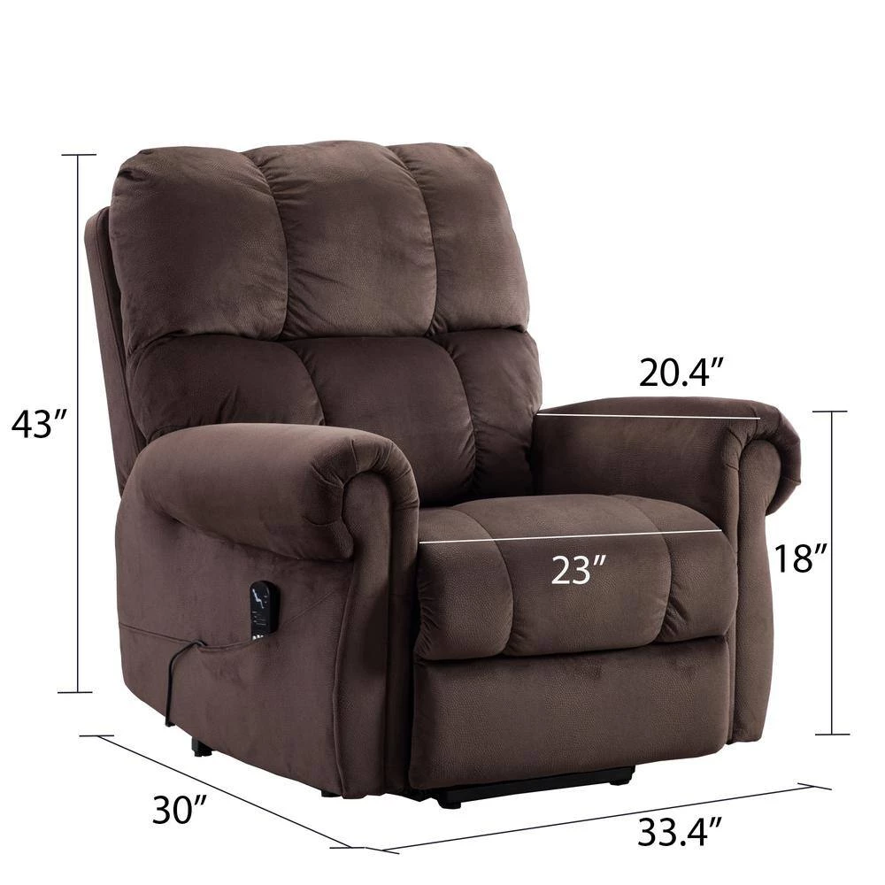 Modern 33.4 in. Dark Brown Power Recline and Li ft. Massage Chair Sofa with Heating by sumyeg 10 Modern 33.4 in. Dark Brown Power Recline and Li ft. Massage Chair Sofa with Heating by sumyeg - Image 8