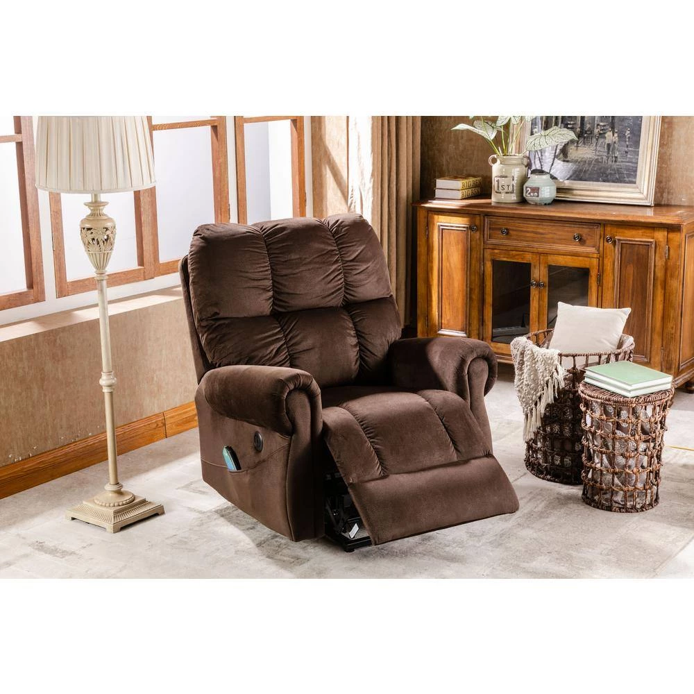 Modern 33.4 in. Dark Brown Power Recline and Li ft. Massage Chair Sofa with Heating by sumyeg 4 Modern 33.4 in. Dark Brown Power Recline and Li ft. Massage Chair Sofa with Heating by sumyeg - Image 2