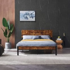 Dark Brown Modern Full Size Metal Platform Bed Frame with Wooden Headboard and Footboard by sumyeg 17 Dark Brown Modern Full Size Metal Platform Bed Frame with Wooden Headboard and Footboard by sumyeg -Cheap sumyeg Store dark brown sumyeg platform beds sy w03015 31 1000