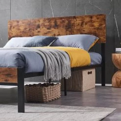 Dark Brown Modern Full Size Metal Platform Bed Frame with Wooden Headboard and Footboard by sumyeg 13 Dark Brown Modern Full Size Metal Platform Bed Frame with Wooden Headboard and Footboard by sumyeg -Cheap sumyeg Store dark brown sumyeg platform beds sy w03015 4f 1000