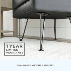 Claire Dark Gray Faux Leather Upholstered Barrel Accent Chair with Hairpin Legs by Brookside 19 Claire Dark Gray Faux Leather Upholstered Barrel Accent Chair with Hairpin Legs by Brookside -Cheap sumyeg Store dark gray brookside accent chairs bs0004chr00fg 44 1000