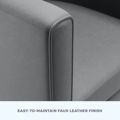 Claire Dark Gray Faux Leather Upholstered Barrel Accent Chair with Hairpin Legs by Brookside 17 Claire Dark Gray Faux Leather Upholstered Barrel Accent Chair with Hairpin Legs by Brookside -Cheap sumyeg Store dark gray brookside accent chairs bs0004chr00fg 4f 1000