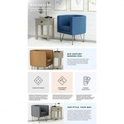 Claire Dark Gray Faux Leather Upholstered Barrel Accent Chair with Hairpin Legs by Brookside 15 Claire Dark Gray Faux Leather Upholstered Barrel Accent Chair with Hairpin Legs by Brookside -Cheap sumyeg Store dark gray brookside accent chairs bs0004chr00fg 66 1000