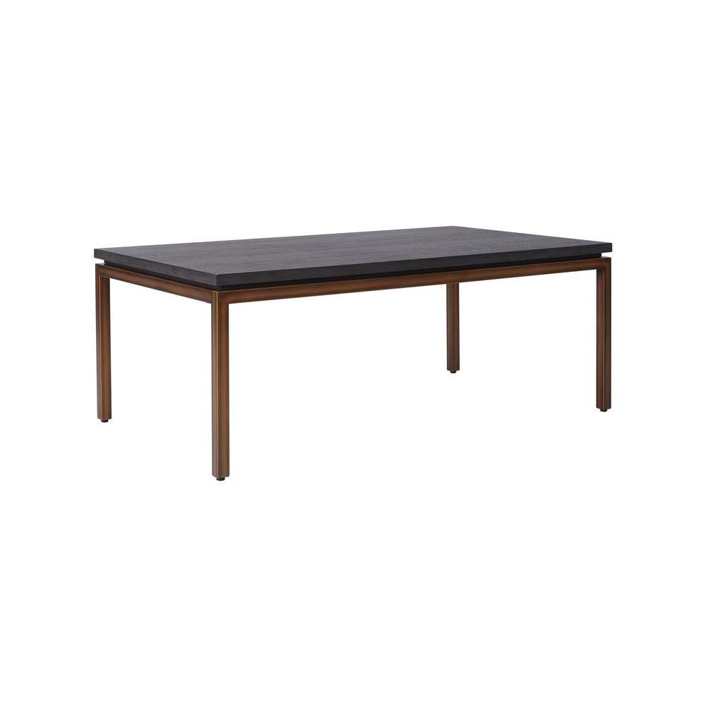 Kyle 47 in. W x 27 in. D x 18 in. H Steel Frame Wood Veneer Coffee Table, Grey Ash by Nyhus 4 Kyle 47 in. W x 27 in. D x 18 in. H Steel Frame Wood Veneer Coffee Table, Grey Ash by Nyhus - Image 2
