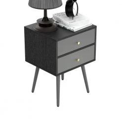 2-Drawer Dark Grey Nightstand 21.8 in. H x 15.7 in. W x 13.7 in, L Side Table End Table by sumyeg 13 2-Drawer Dark Grey Nightstand 21.8 in. H x 15.7 in. W x 13.7 in, L Side Table End Table by sumyeg -Cheap sumyeg Store dark gray sumyeg nightstands sy jt5457 1 1f 1000