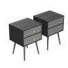 2-Drawer Dark Grey Nightstand 21.8 in. H x 15.7 in. W x 13.7 in. L End Side Table Accent Sofa Table(Set of 2) by sumyeg 1 2-Drawer Dark Grey Nightstand 21.8 in. H x 15.7 in. W x 13.7 in. L End Side Table Accent Sofa Table(Set of 2) by sumyeg -Cheap sumyeg Store dark gray sumyeg nightstands sy jt5457 3 64 1000