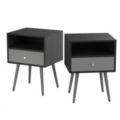 1-Drawer Dark Grey Nightstand 21.5 in. H x 13.7 in. W x 15.7 in. L Side Table Accent Table by sumyeg 16 1-Drawer Dark Grey Nightstand 21.5 in. H x 13.7 in. W x 15.7 in. L Side Table Accent Table by sumyeg -Cheap sumyeg Store dark gray sumyeg nightstands sy jt5457 8 44 1000