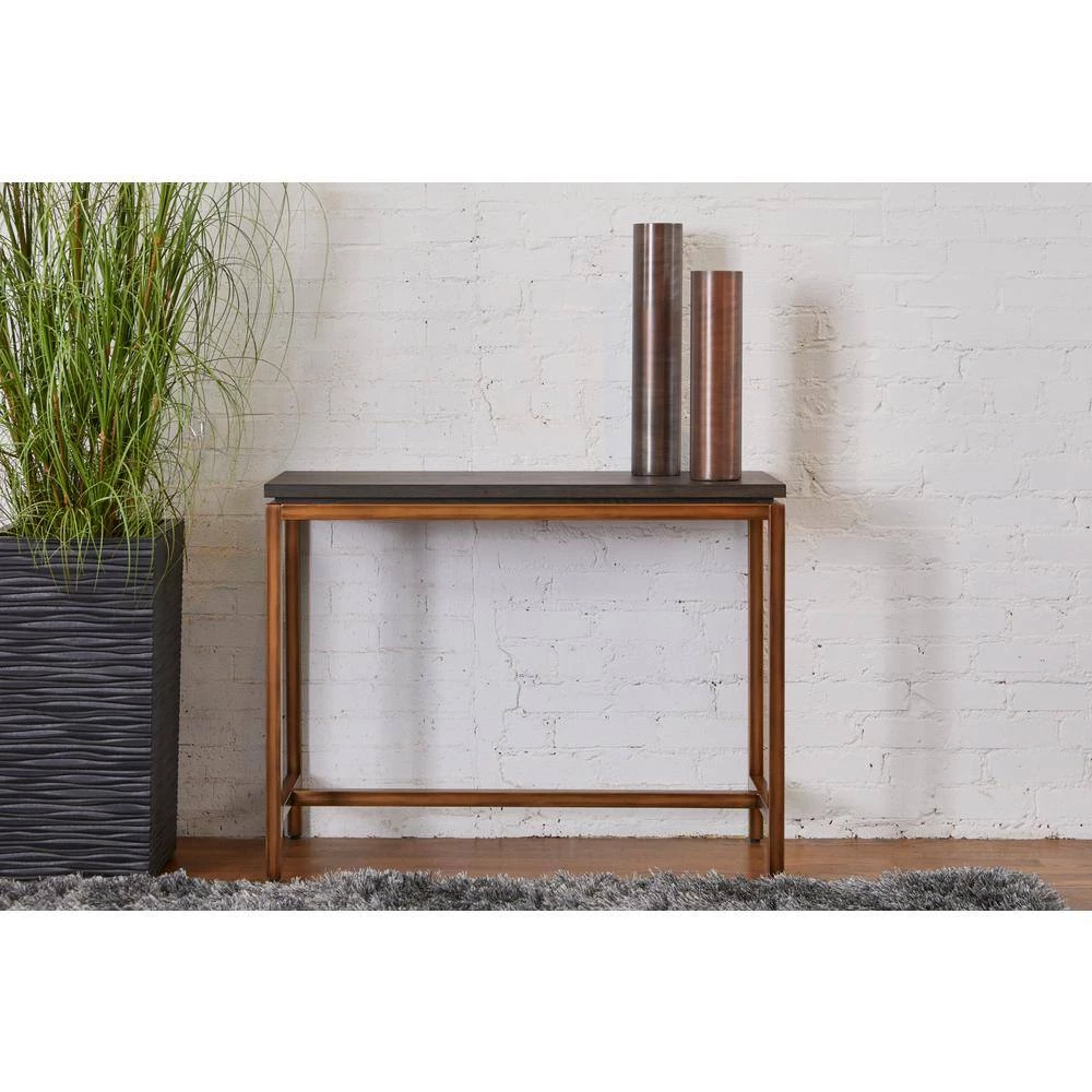 Kyle 39 in. W x 16 in. D x 30 in. H Steel Frame Wood Veneer Entryway Console Table, Grey Ash by Nyhus 4 Kyle 39 in. W x 16 in. D x 30 in. H Steel Frame Wood Veneer Entryway Console Table, Grey Ash by Nyhus - Image 3