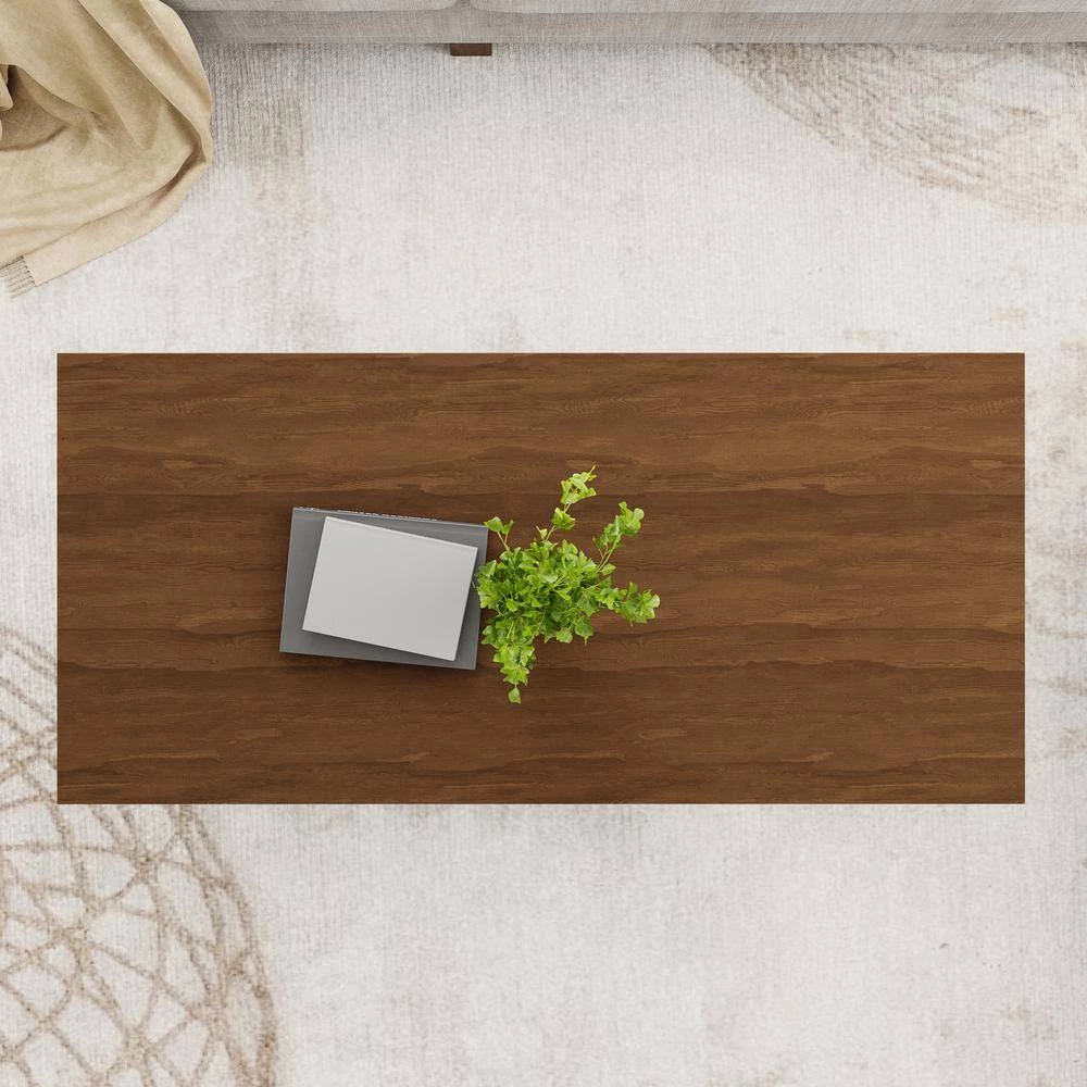 Eliza 22 in. Dark Oak Rectangle Metal and Wood Coffee Table with Storage Shelf by Brookside 11 Eliza 22 in. Dark Oak Rectangle Metal and Wood Coffee Table with Storage Shelf by Brookside - Image 9