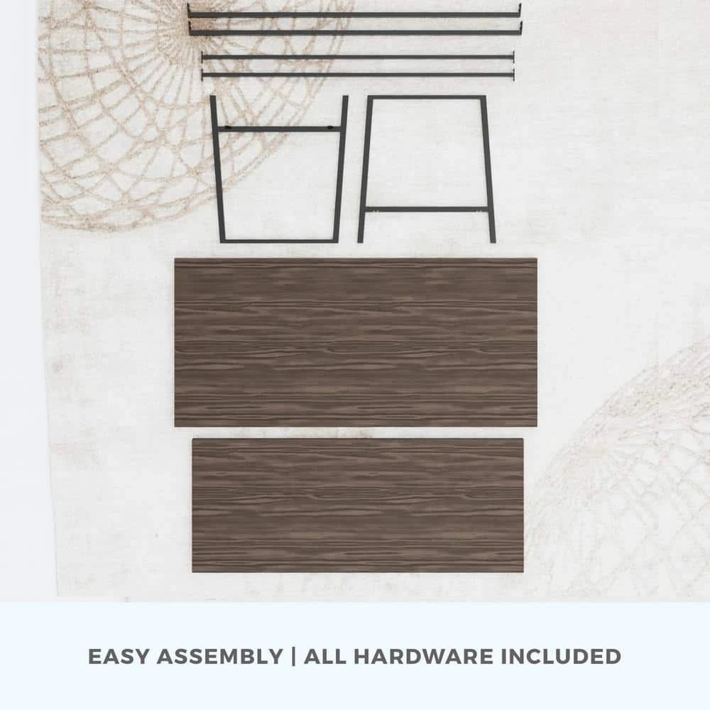 Eliza 22 in. Dark Oak Rectangle Metal and Wood Coffee Table with Storage Shelf by Brookside 7 Eliza 22 in. Dark Oak Rectangle Metal and Wood Coffee Table with Storage Shelf by Brookside - Image 5