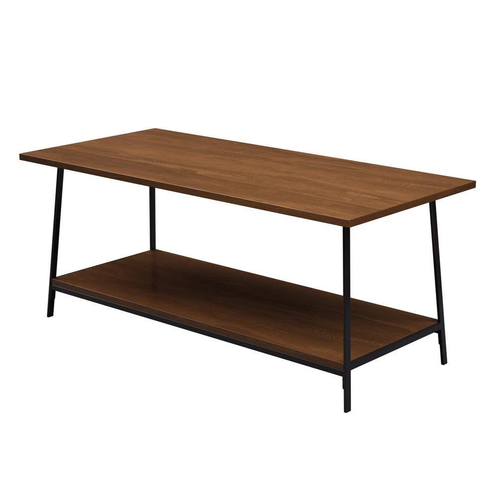 Eliza 22 in. Dark Oak Rectangle Metal and Wood Coffee Table with Storage Shelf by Brookside 4 Eliza 22 in. Dark Oak Rectangle Metal and Wood Coffee Table with Storage Shelf by Brookside - Image 2