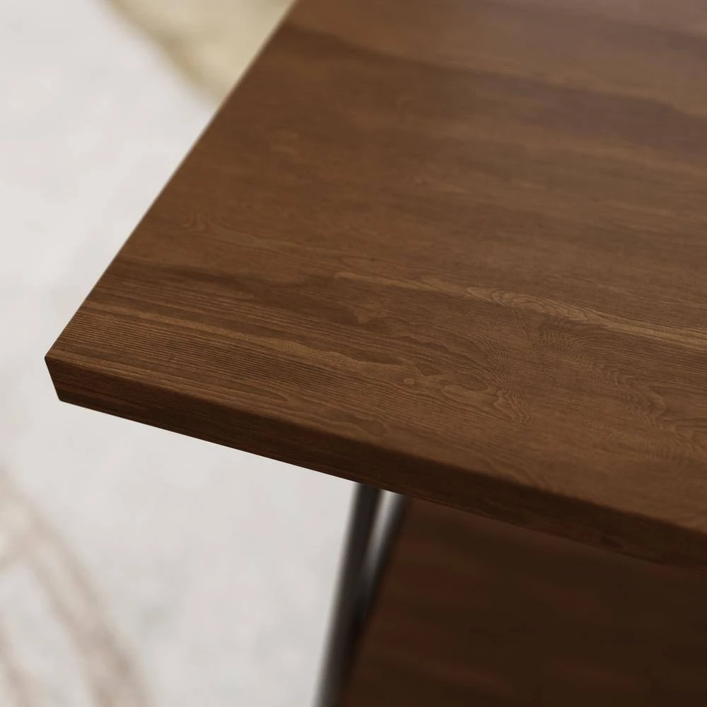 Eliza 22 in. Dark Oak Rectangle Metal and Wood Coffee Table with Storage Shelf by Brookside 10 Eliza 22 in. Dark Oak Rectangle Metal and Wood Coffee Table with Storage Shelf by Brookside - Image 8