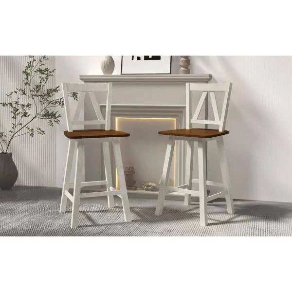 Distressed White Farmhouse Counter Height Dining Chair(Set of 2) by Polibi 12 Distressed White Farmhouse Counter Height Dining Chair(Set of 2) by Polibi - Image 10