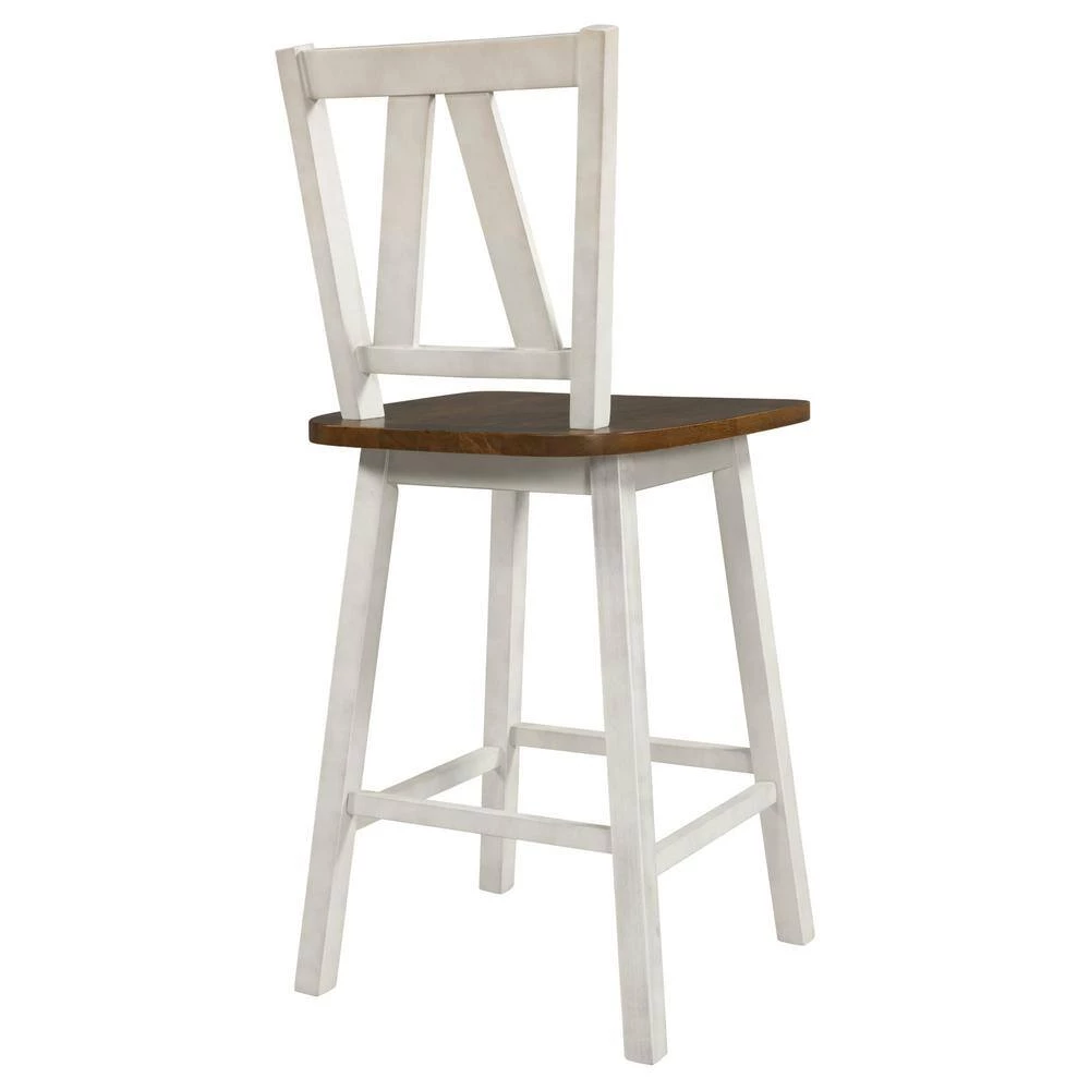 Distressed White Farmhouse Counter Height Dining Chair(Set of 2) by Polibi 8 Distressed White Farmhouse Counter Height Dining Chair(Set of 2) by Polibi - Image 6