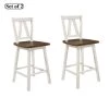 Distressed White Farmhouse Counter Height Dining Chair(Set of 2) by Polibi -Cheap sumyeg Store distressed white polibi dining chairs rs dwfchdc 64 1000